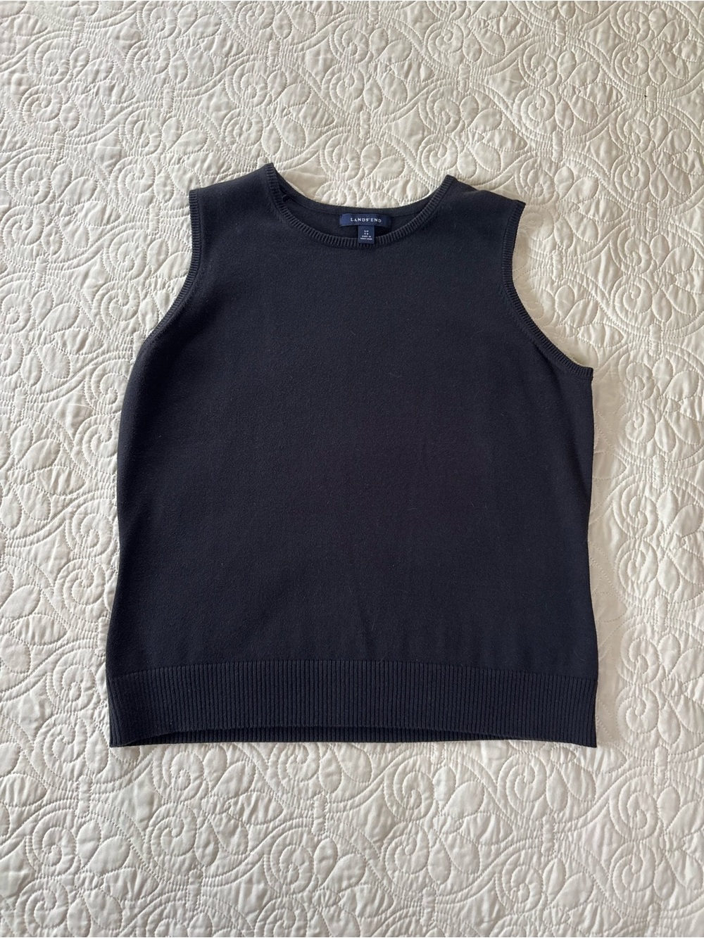 Lands' End Black Sleeveless Knit Shell